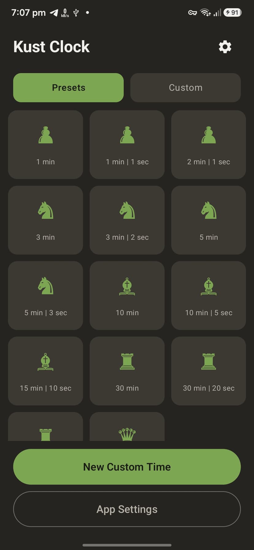 Kust Clock app screen 1
