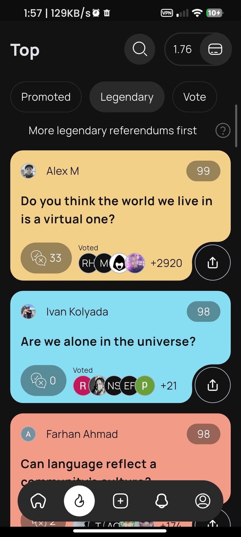 Referendum app screen 1